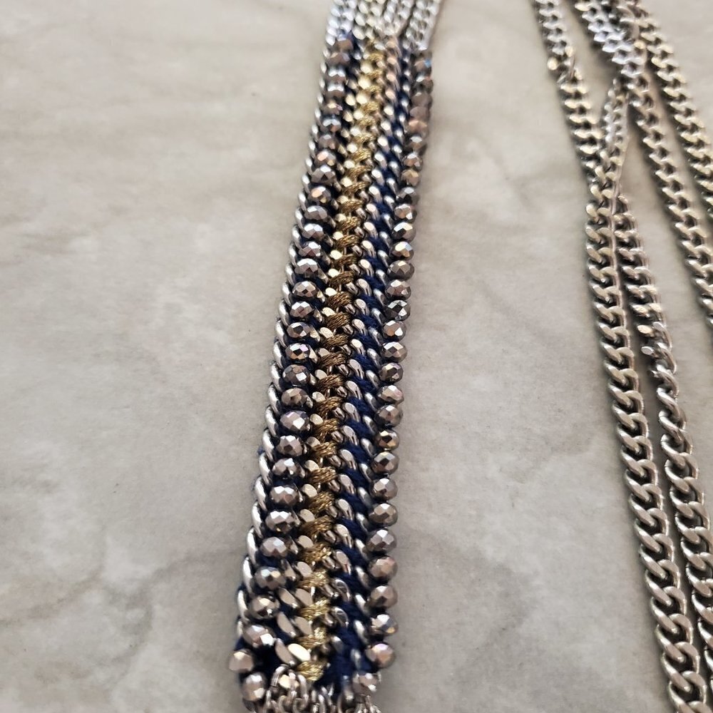 ✨ Stella and Dot Thread Pendant Fringe Edgy Rocker Moto Statement Necklace ✨ - Picture 8 of 12
